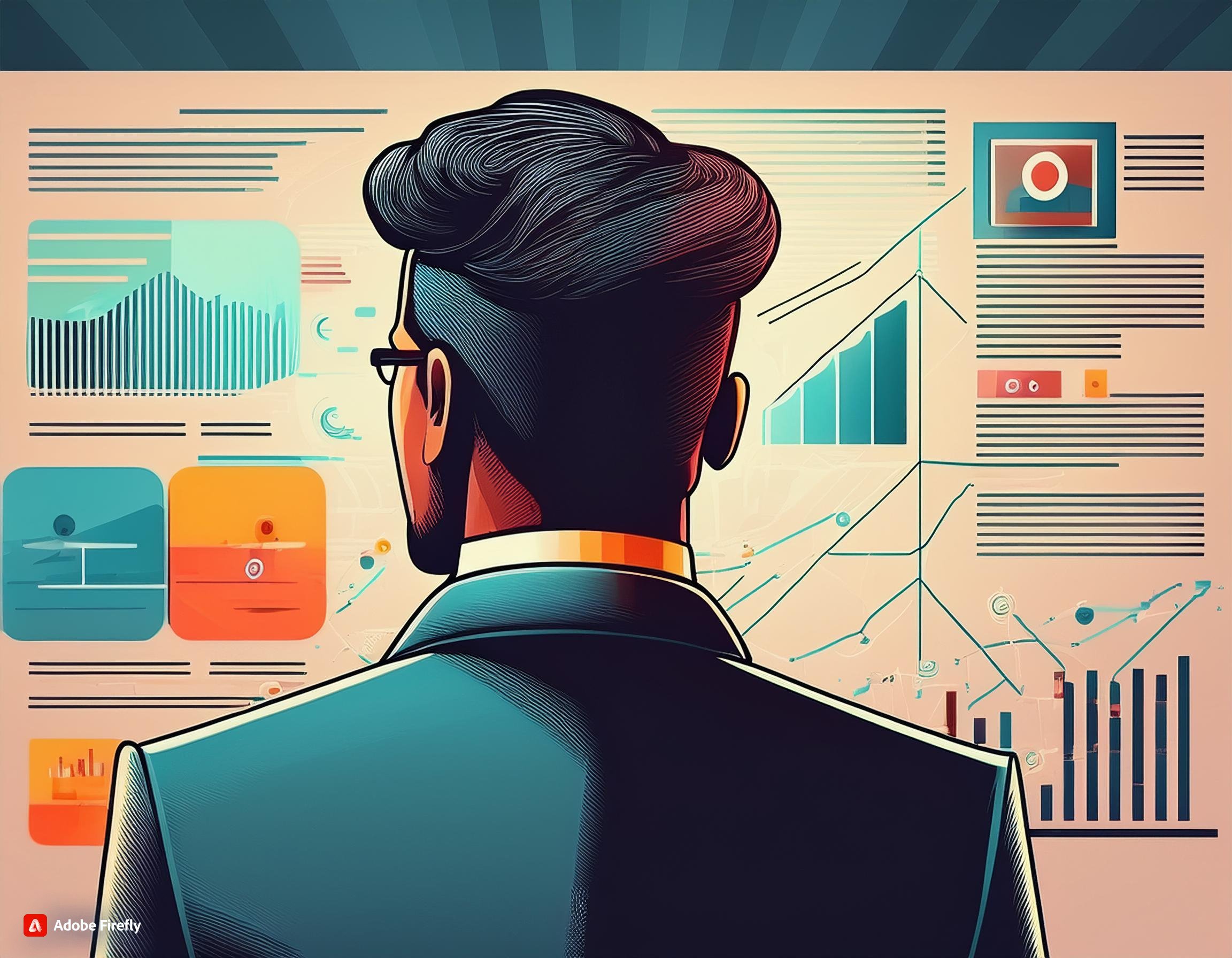 A man looking at Google Business Profile Insights